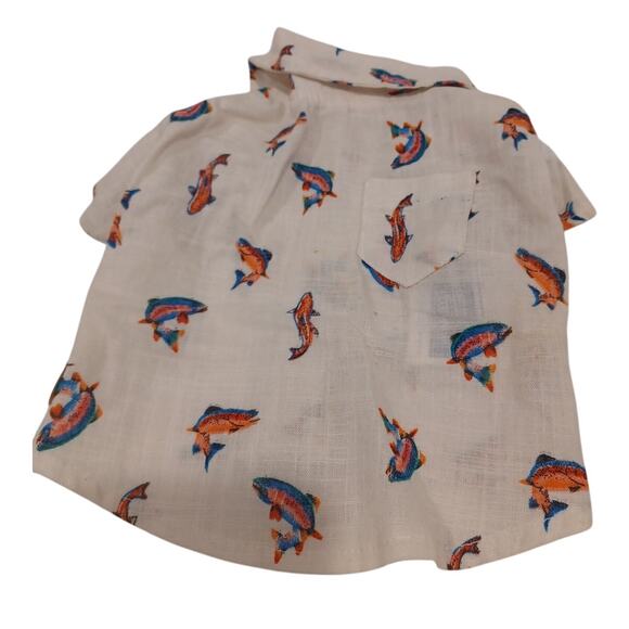 TOP PAW Trout Fish Print Button Dress Shirt for Dogs Size XS - Picture 1 of 6